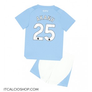 Manchester City Manuel Akanji #25 Prima Maglia Bambino 2023-24 Manica Corta (+ Pantaloni corti)